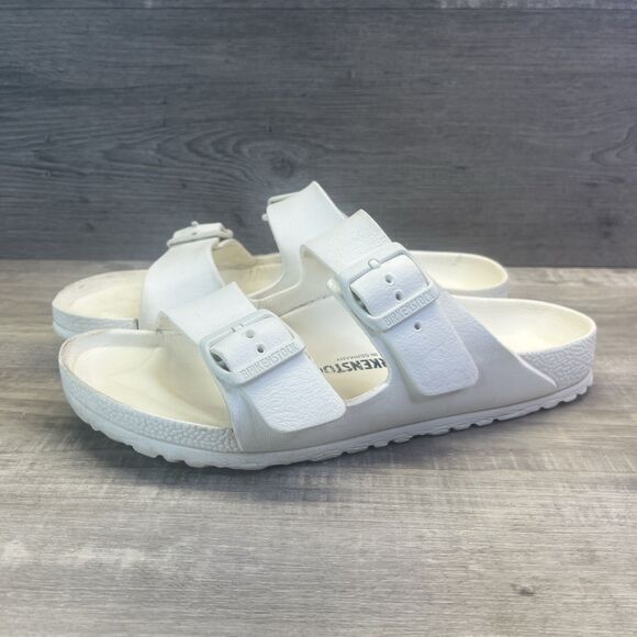 Birkenstock Arizona Essentials EVA Sandals Egg Shell Rubber Size 39 US 8 Womens - Picture 1 of 11